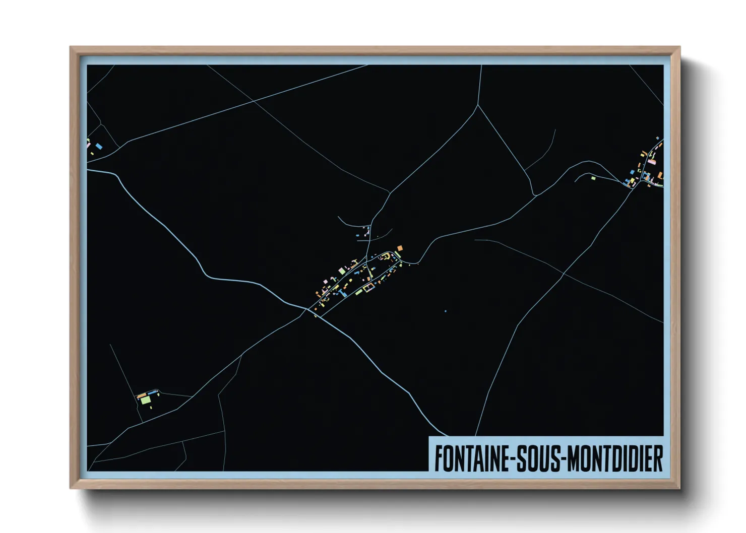 Une affiche de carte sur Fontaine-sous-Montdidier