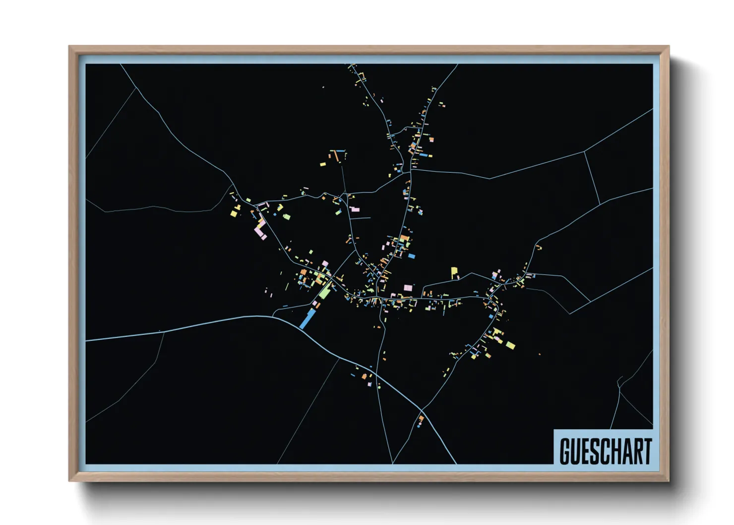 Une affiche de carte sur Gueschart