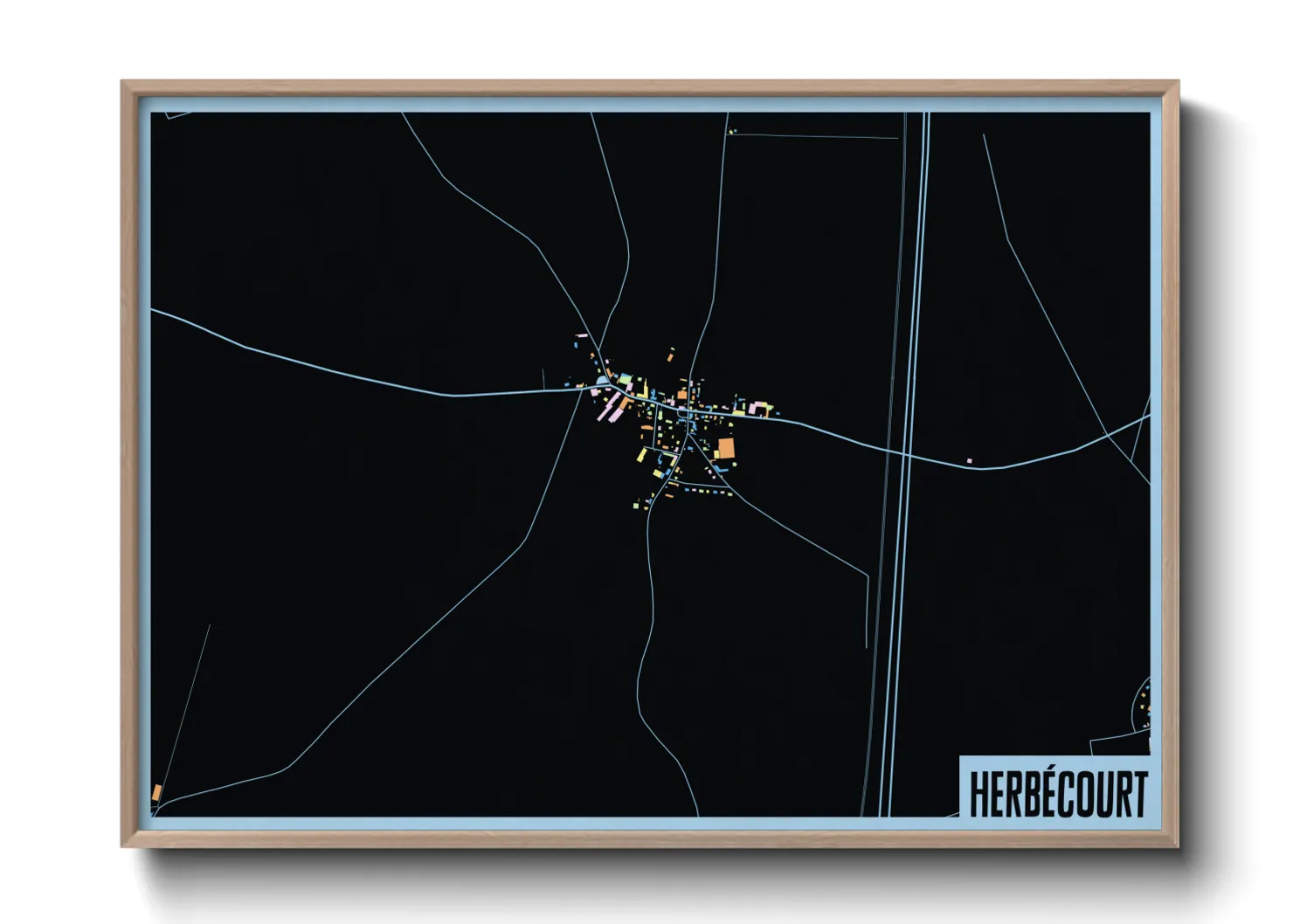 Une affiche de carte sur Herbécourt