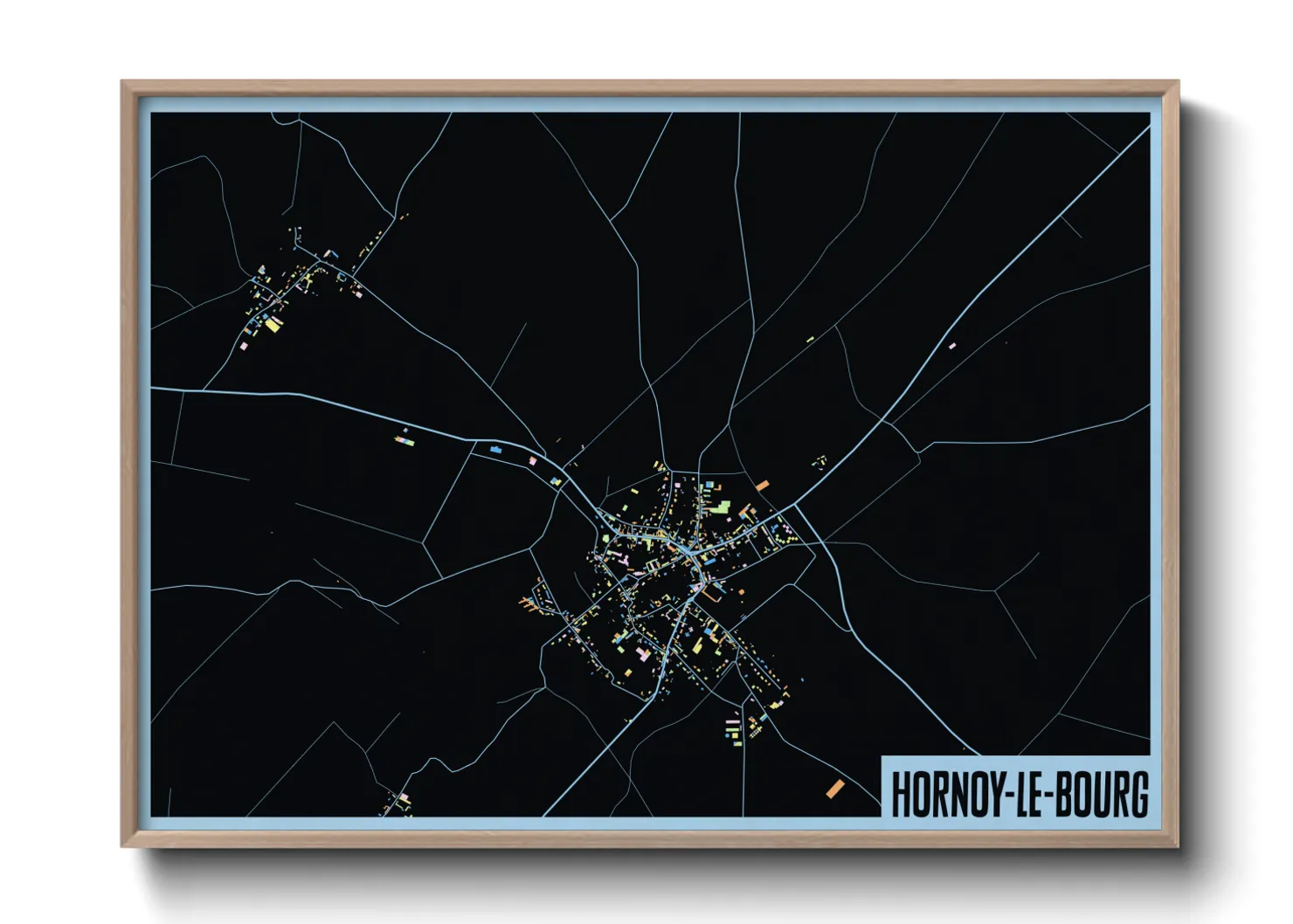 Une affiche de carte sur Hornoy-le-Bourg
