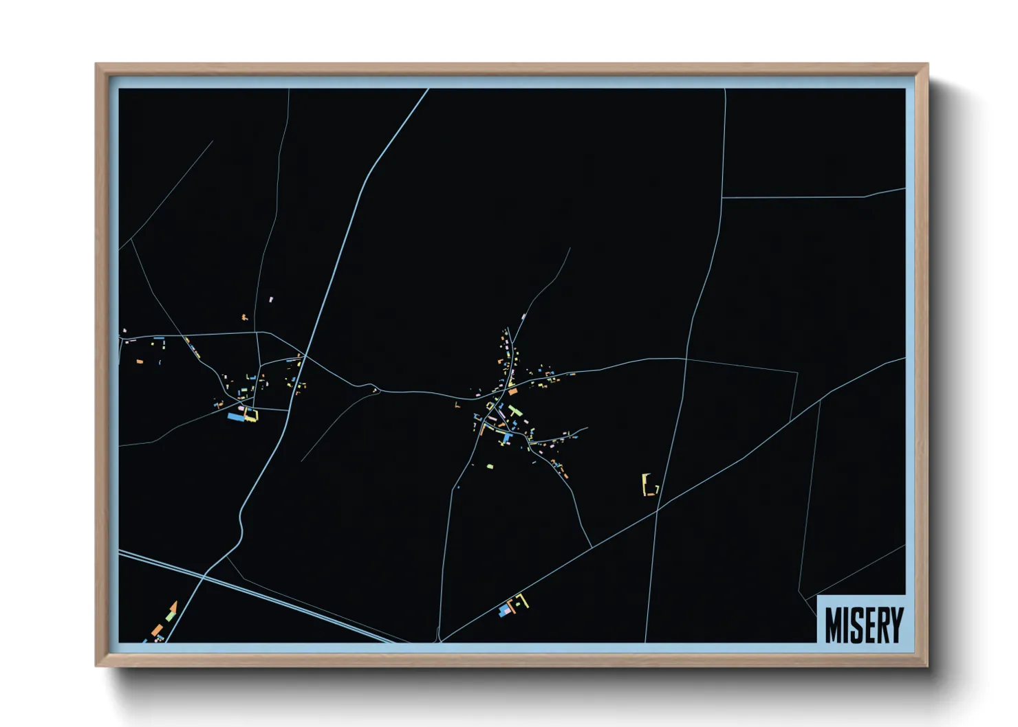 Une affiche de carte sur Misery