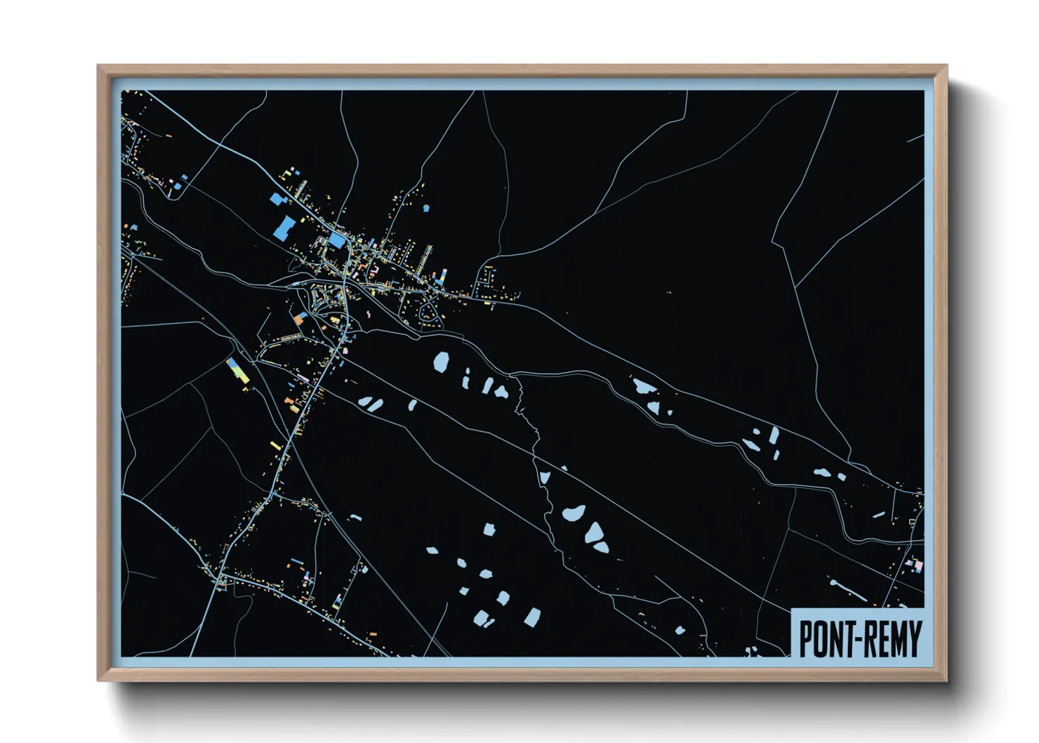 Une affiche de carte sur Pont-Remy