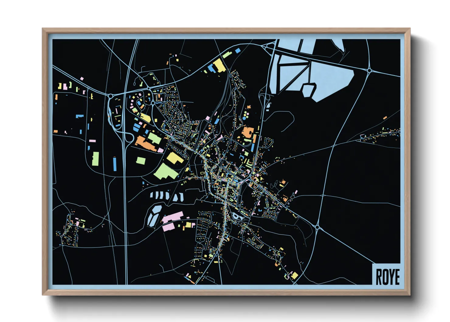 Une affiche de carte sur Roye