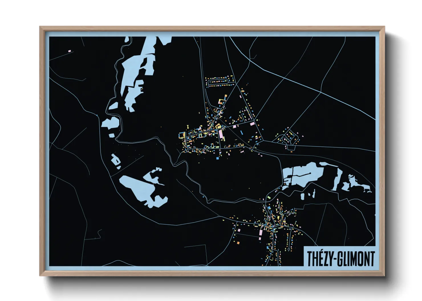 Une affiche de carte sur Thézy-Glimont