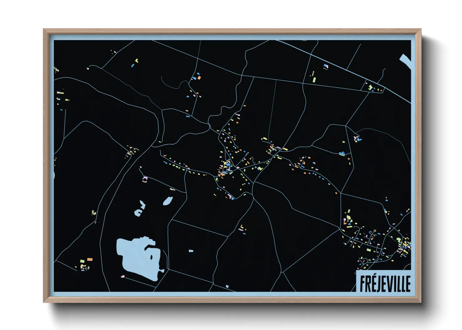 Une affiche de carte sur Fréjeville