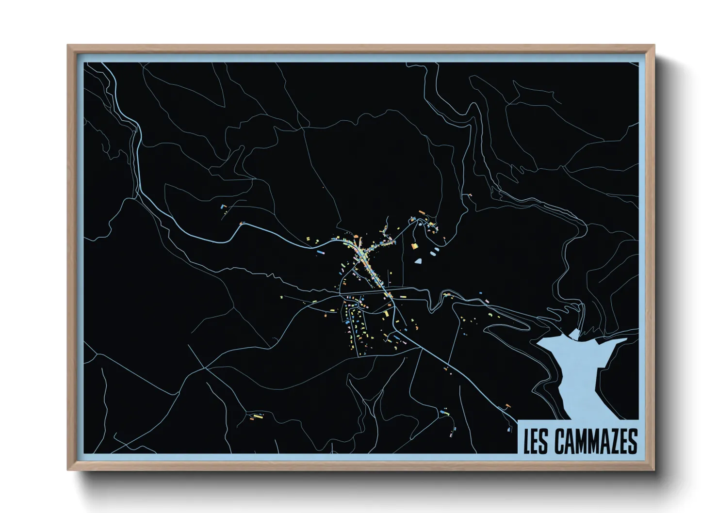 Une affiche de carte sur Les Cammazes