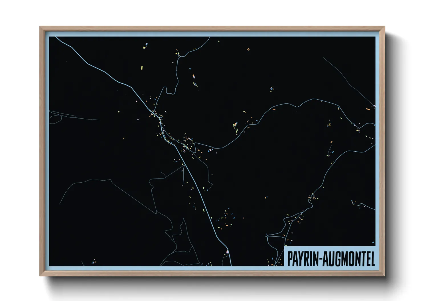Une affiche de carte sur Payrin-Augmontel