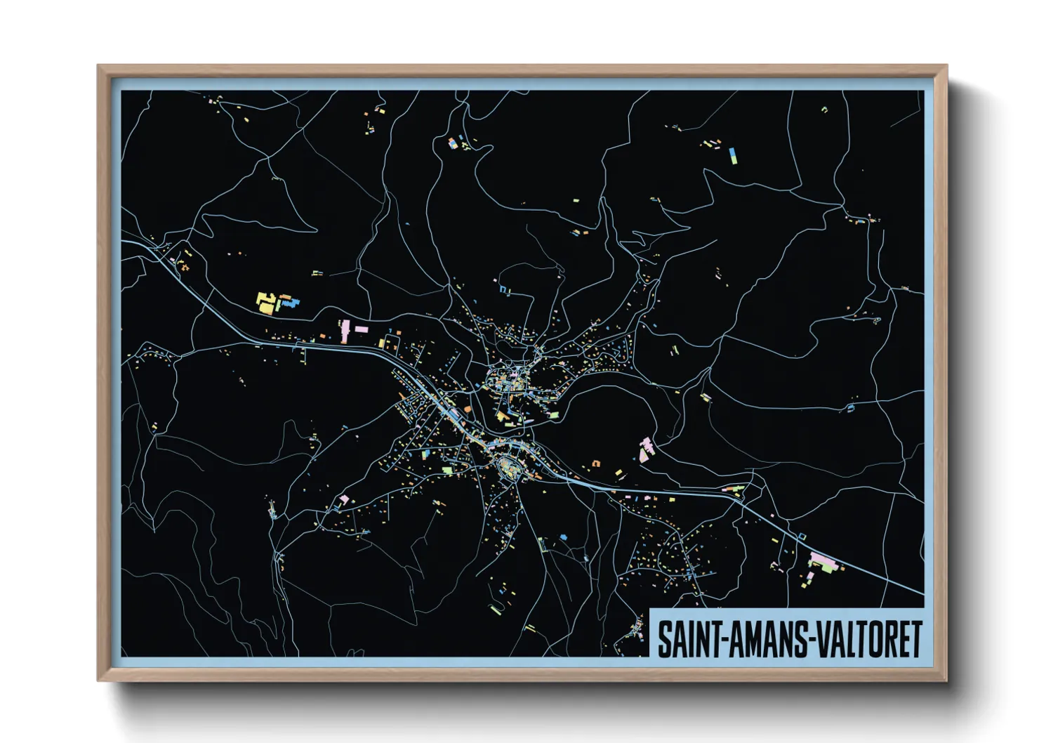 Une affiche de carte sur Saint-Amans-Valtoret