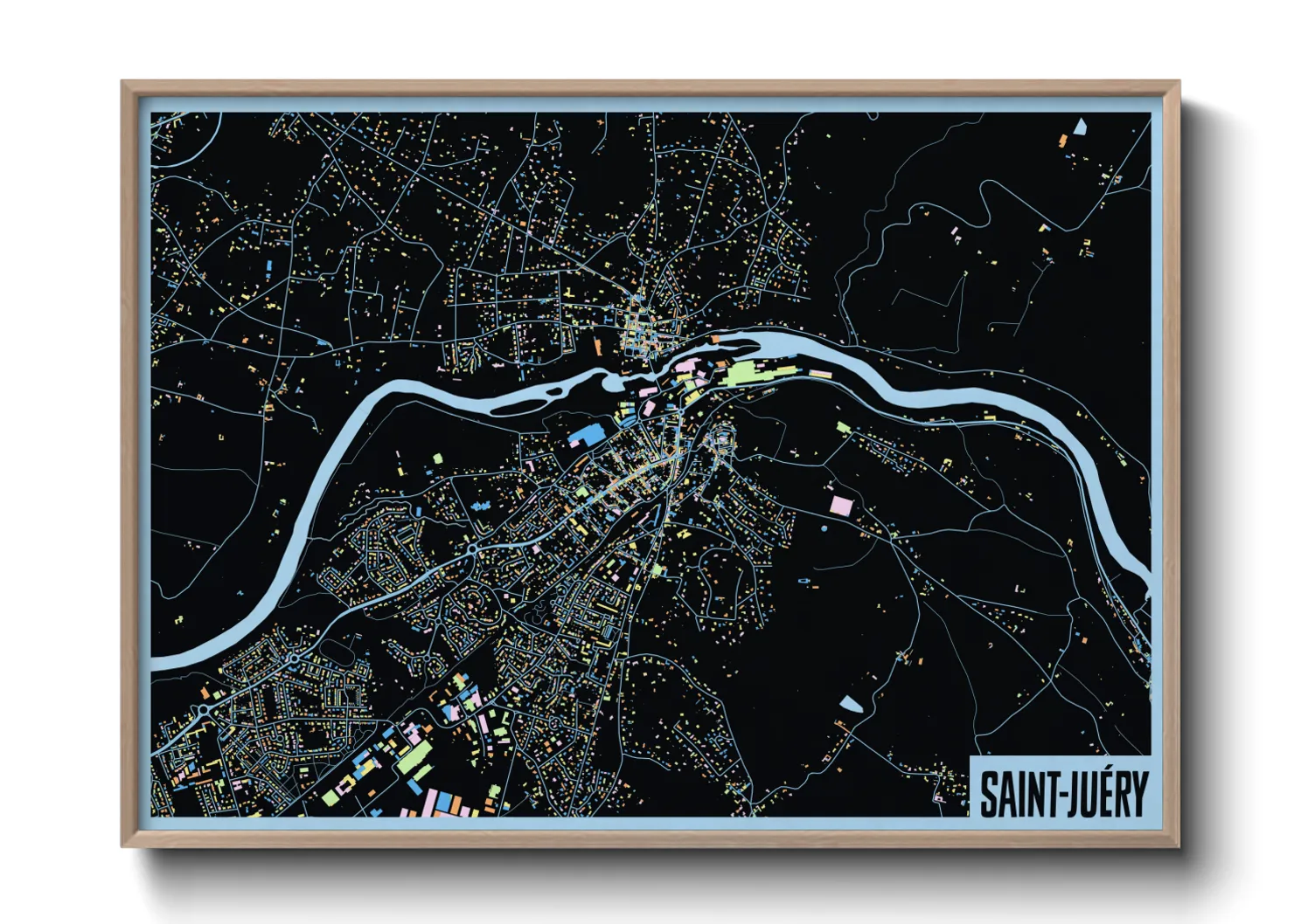 Une affiche de carte sur Saint-Juéry