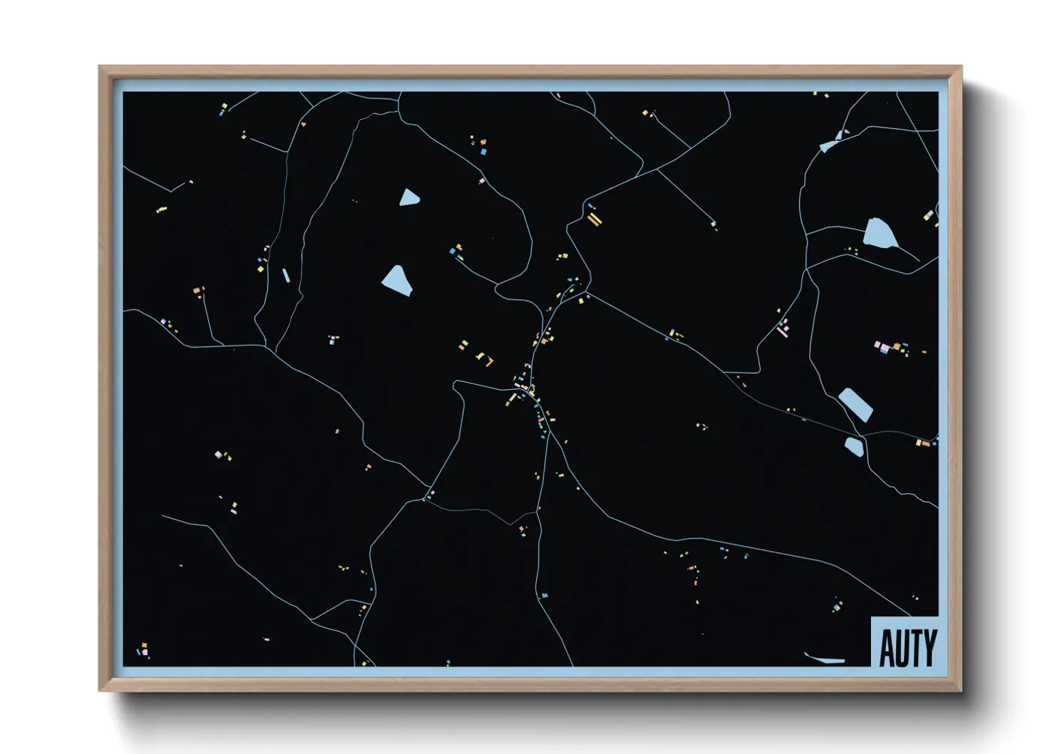 Une affiche de carte sur Auty