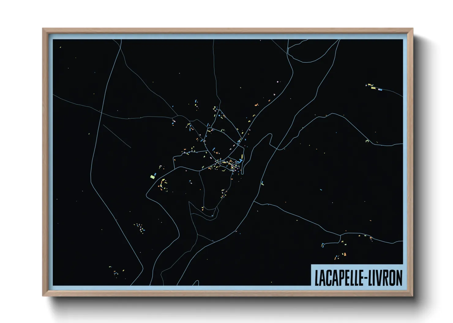 Une affiche de carte sur Lacapelle-Livron