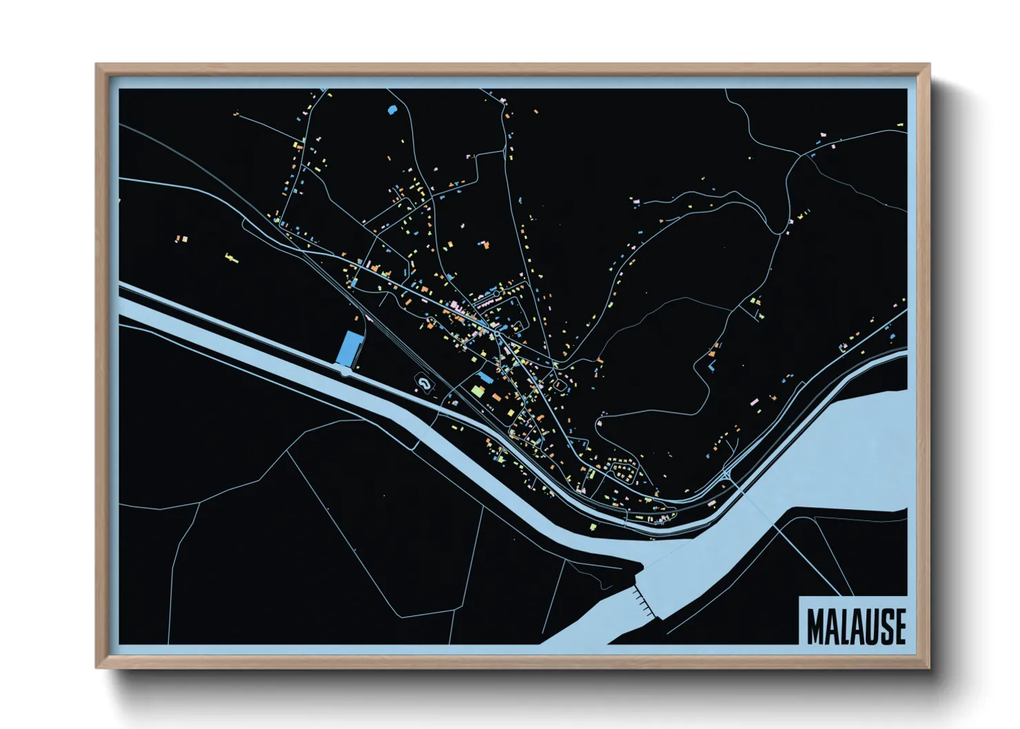 Une affiche de carte sur Malause