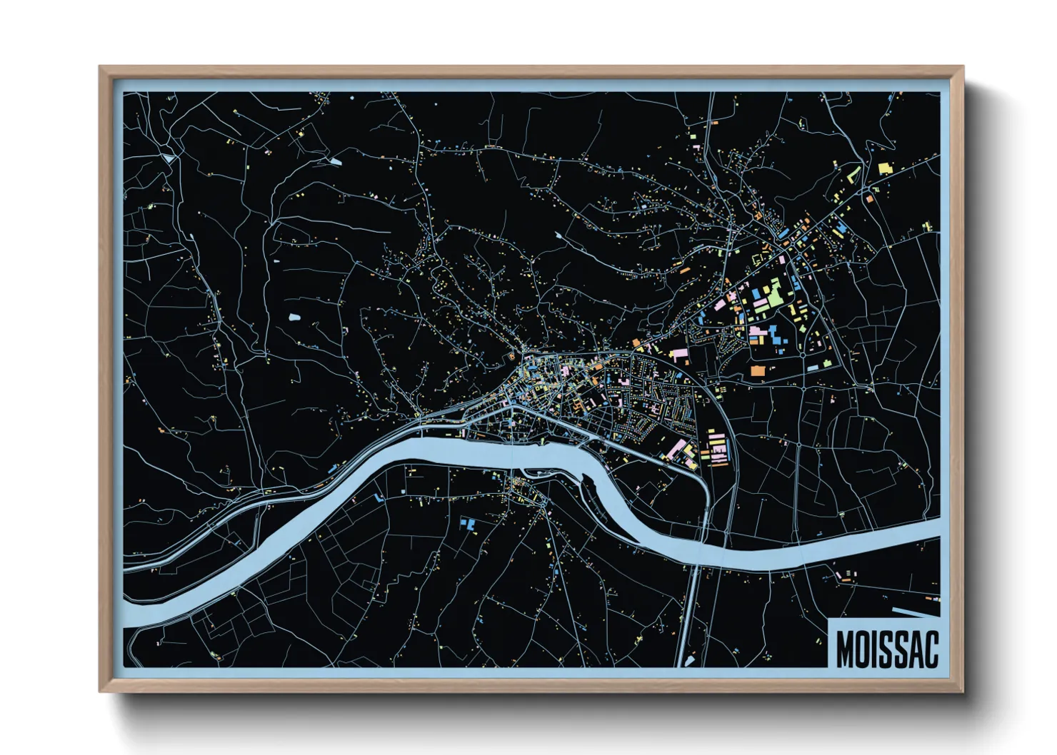 Une affiche de carte sur Moissac