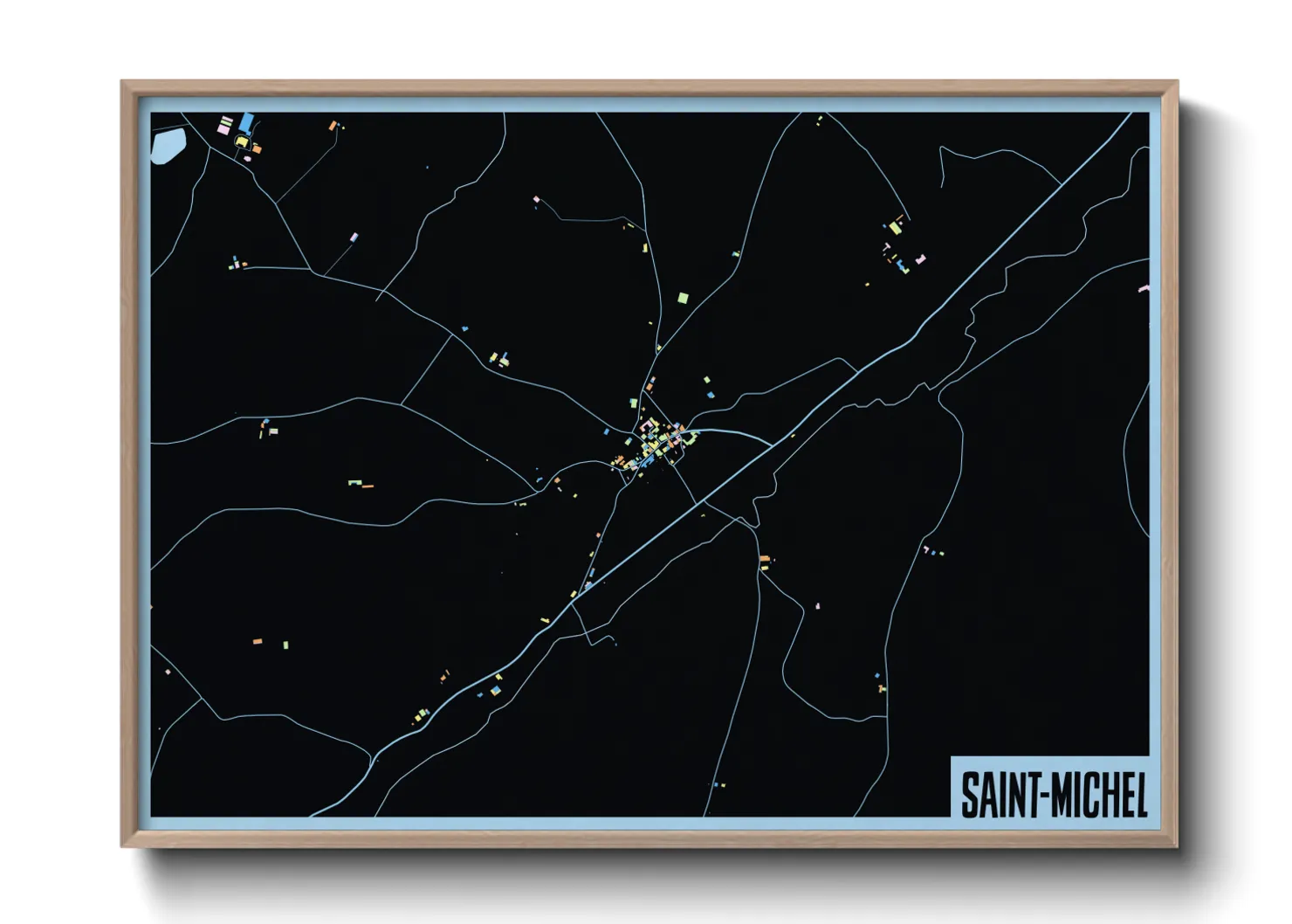 Une affiche de carte sur Saint-Michel