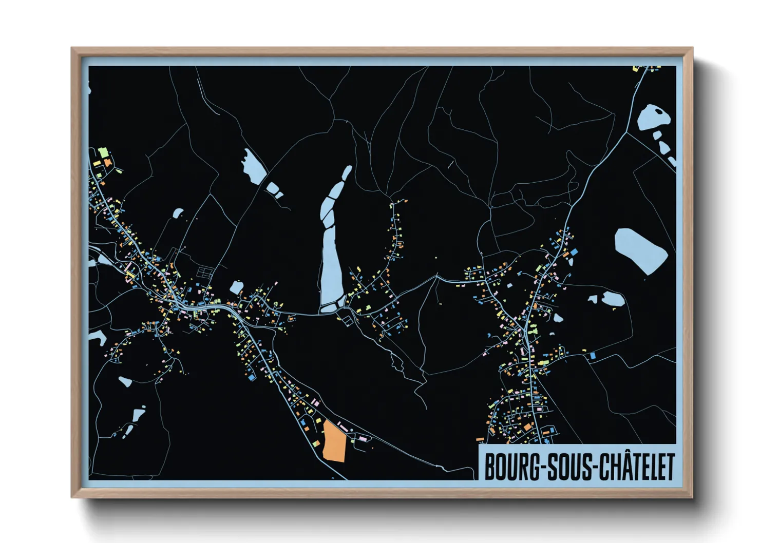 Une affiche de carte sur Bourg-sous-Châtelet