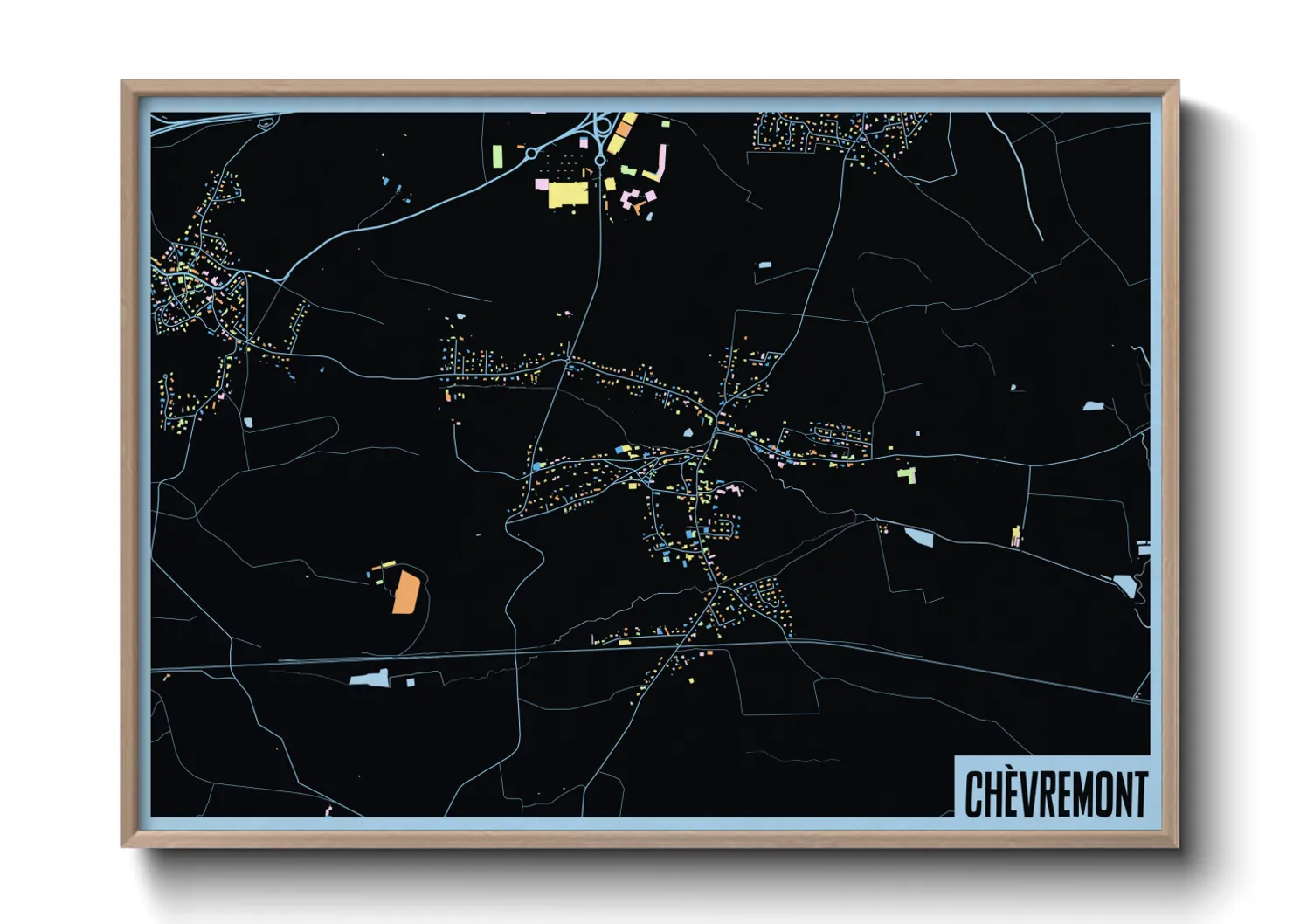 Une affiche de carte sur Chèvremont