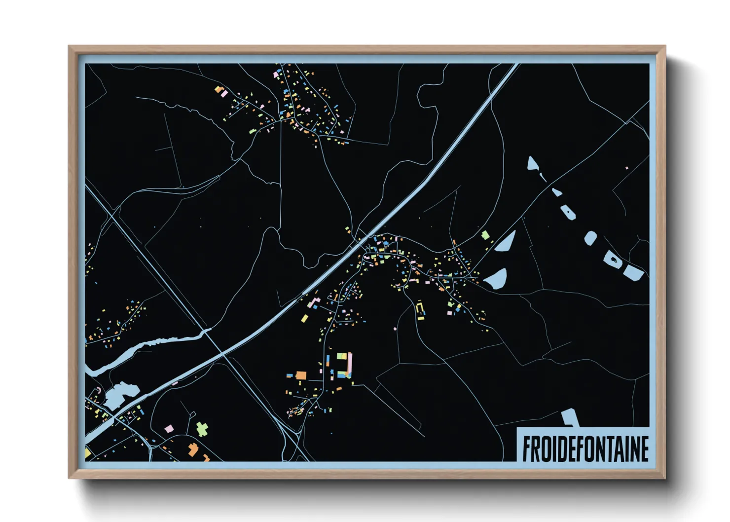 Une affiche de carte sur Froidefontaine