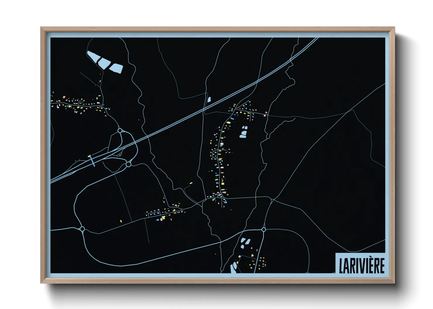 Une affiche de carte sur Larivière