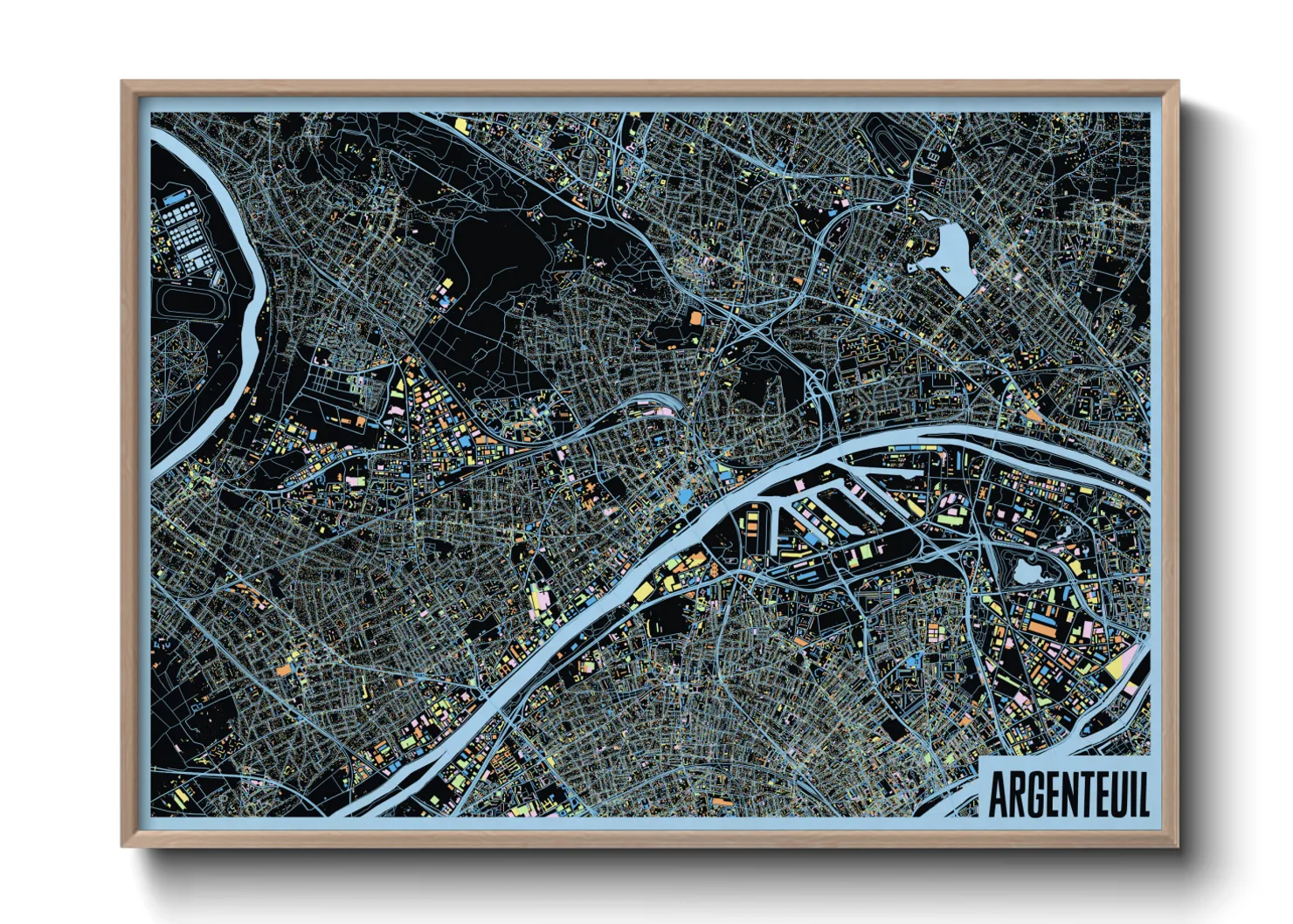 Une affiche de carte sur Argenteuil