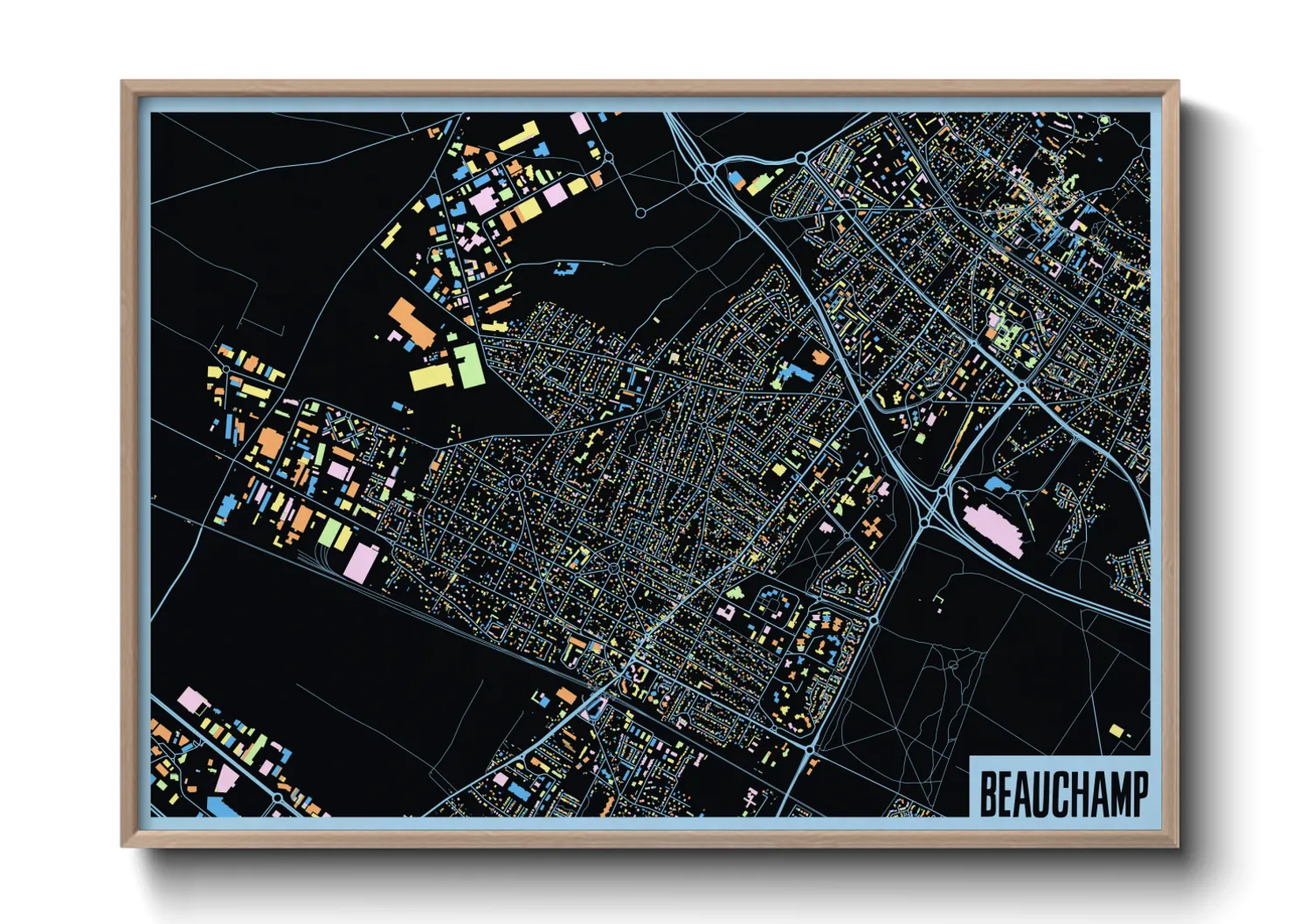 Une affiche de carte sur Beauchamp