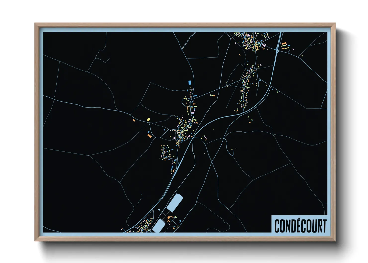 Une affiche de carte sur Condécourt