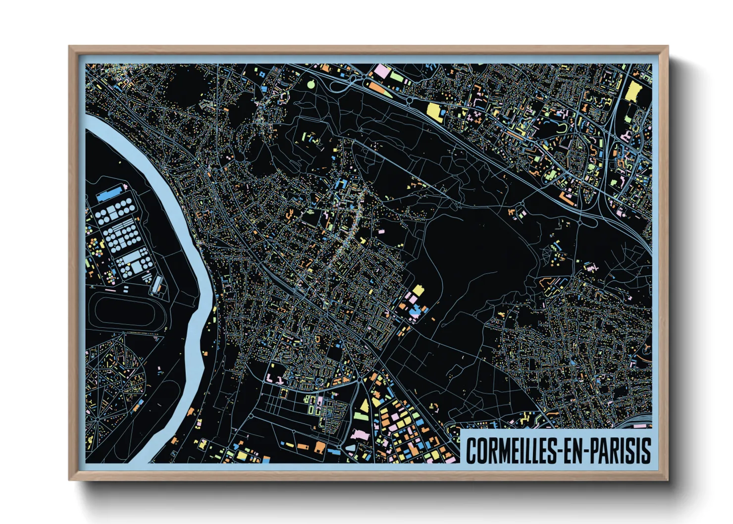 Une affiche de carte sur Cormeilles-en-Parisis