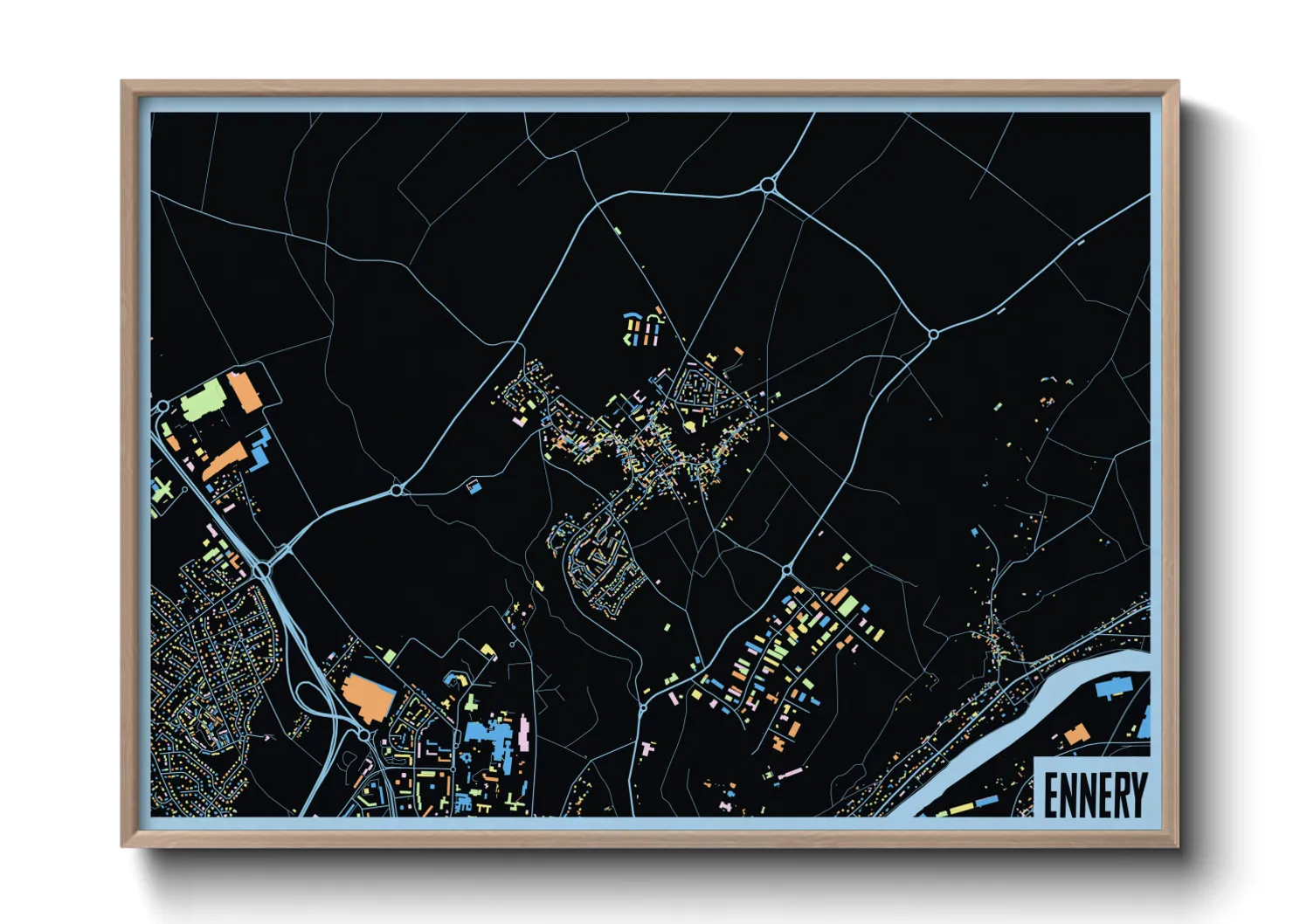 Une affiche de carte sur Ennery