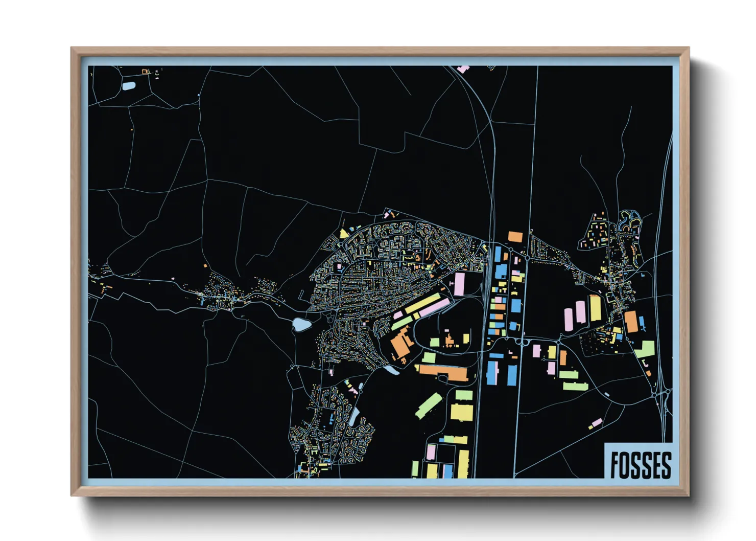 Une affiche de carte sur Fosses