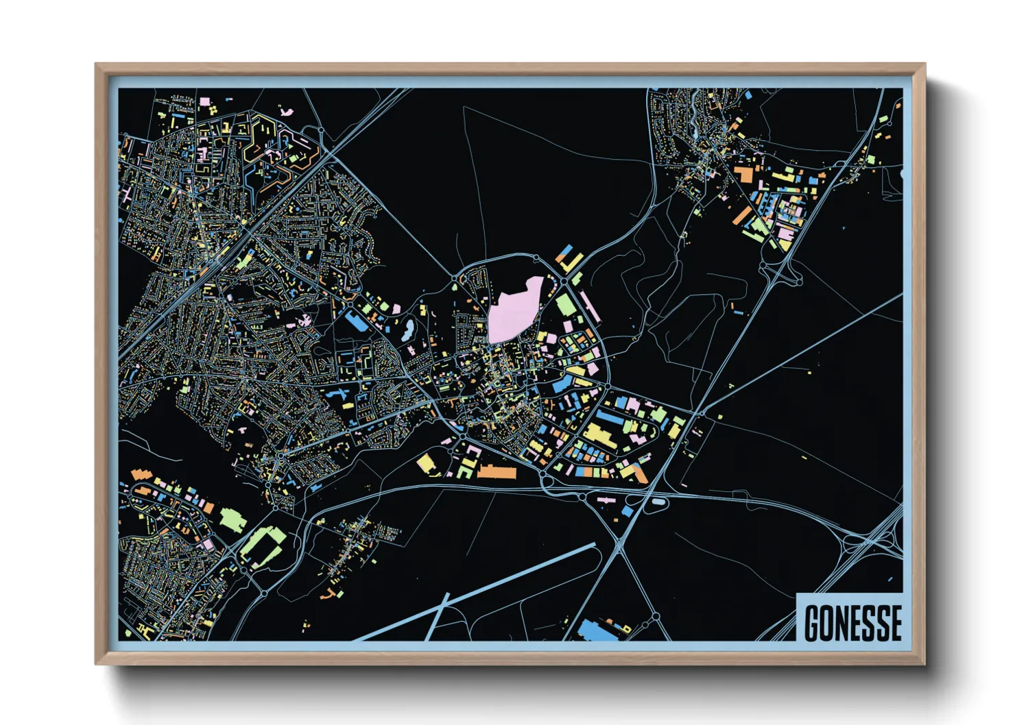 Une affiche de carte sur Gonesse