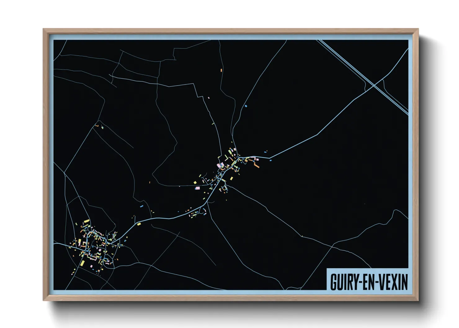 Une affiche de carte sur Guiry-en-Vexin