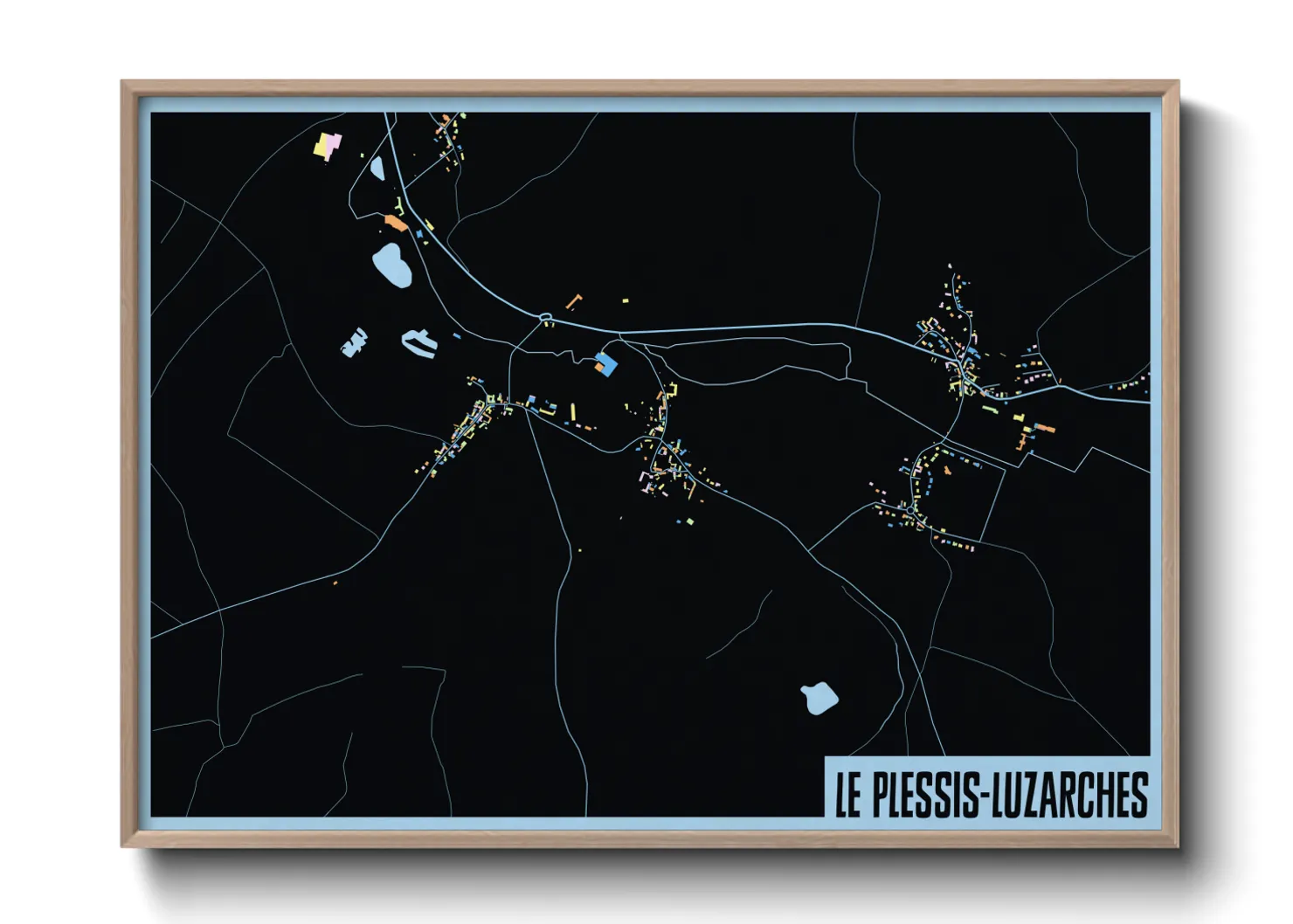 Une affiche de carte sur Le Plessis-Luzarches