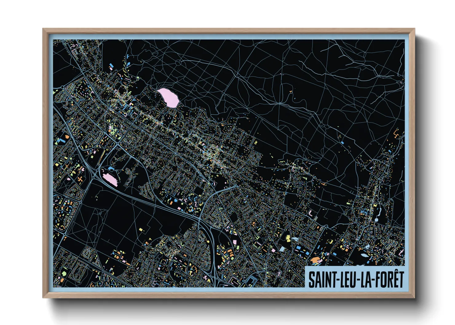 Une affiche de carte sur Saint-Leu-la-Forêt