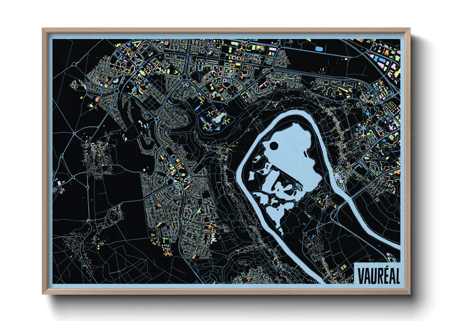 Une affiche de carte sur Vauréal