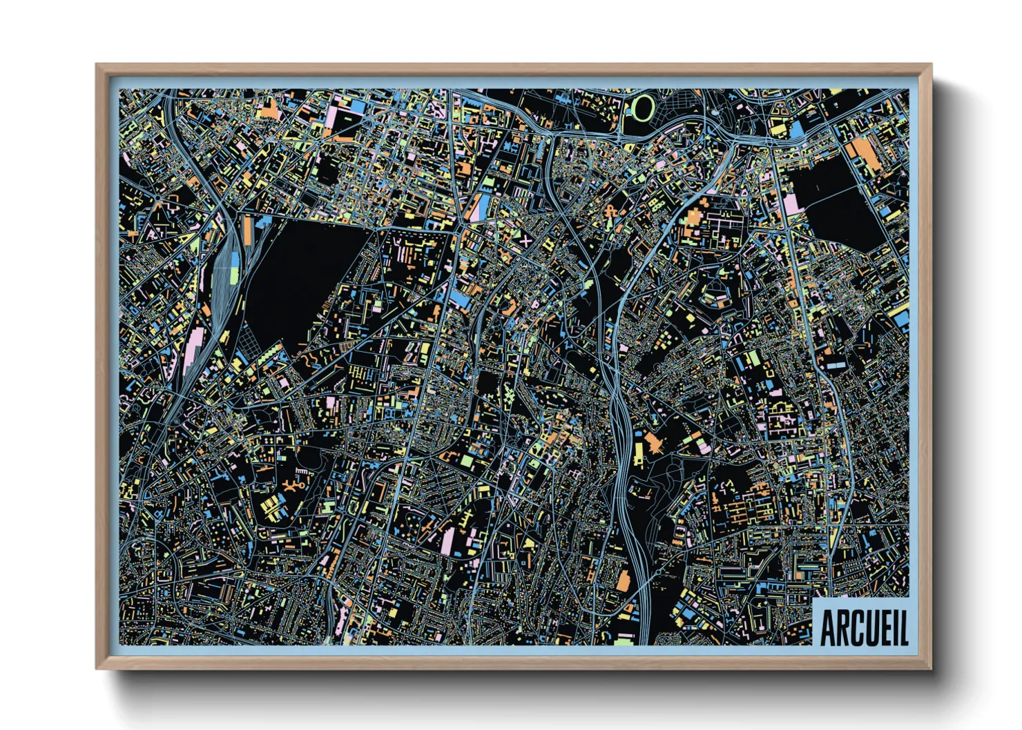 Une affiche de carte sur Arcueil