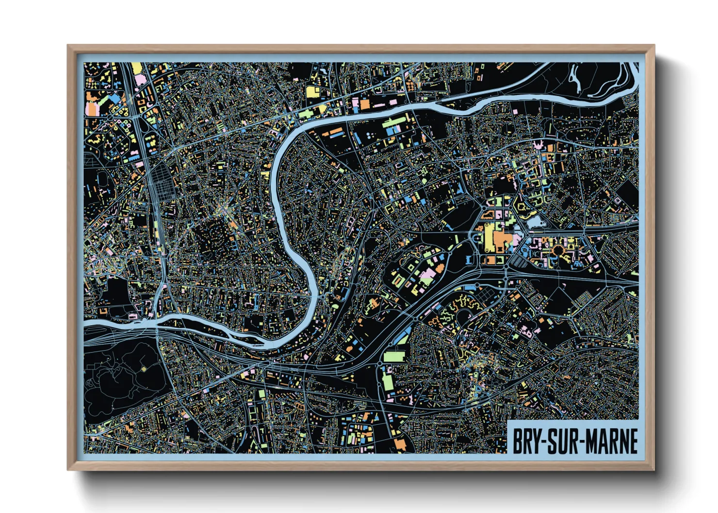 Une affiche de carte sur Bry-sur-Marne