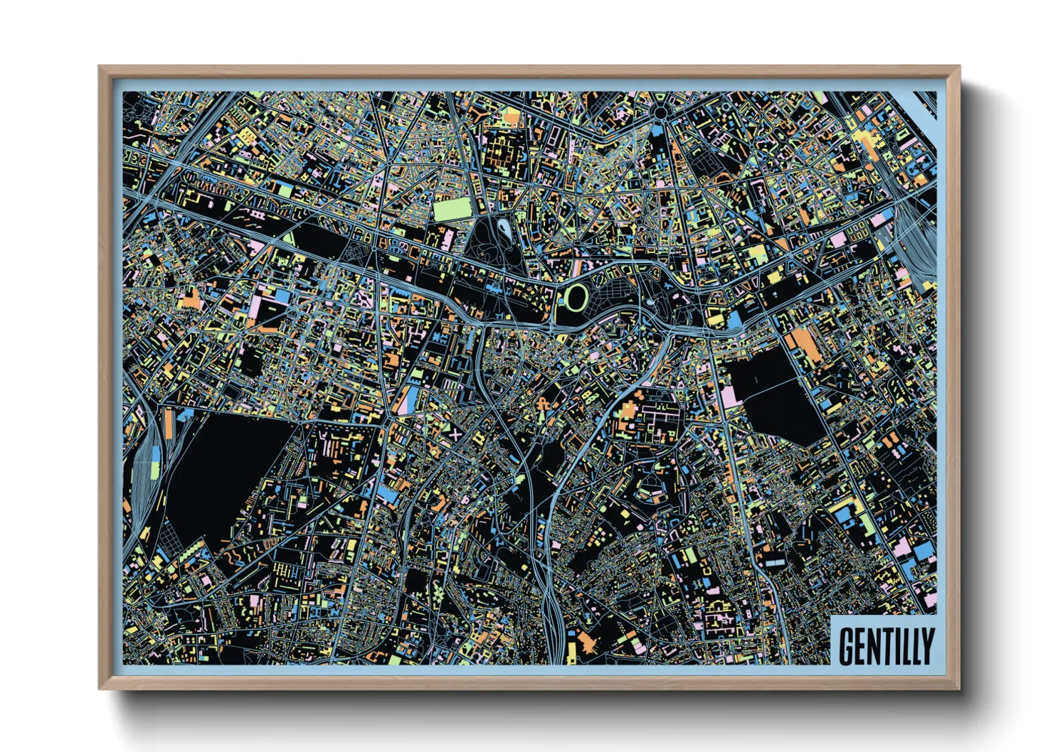 Une affiche de carte sur Gentilly