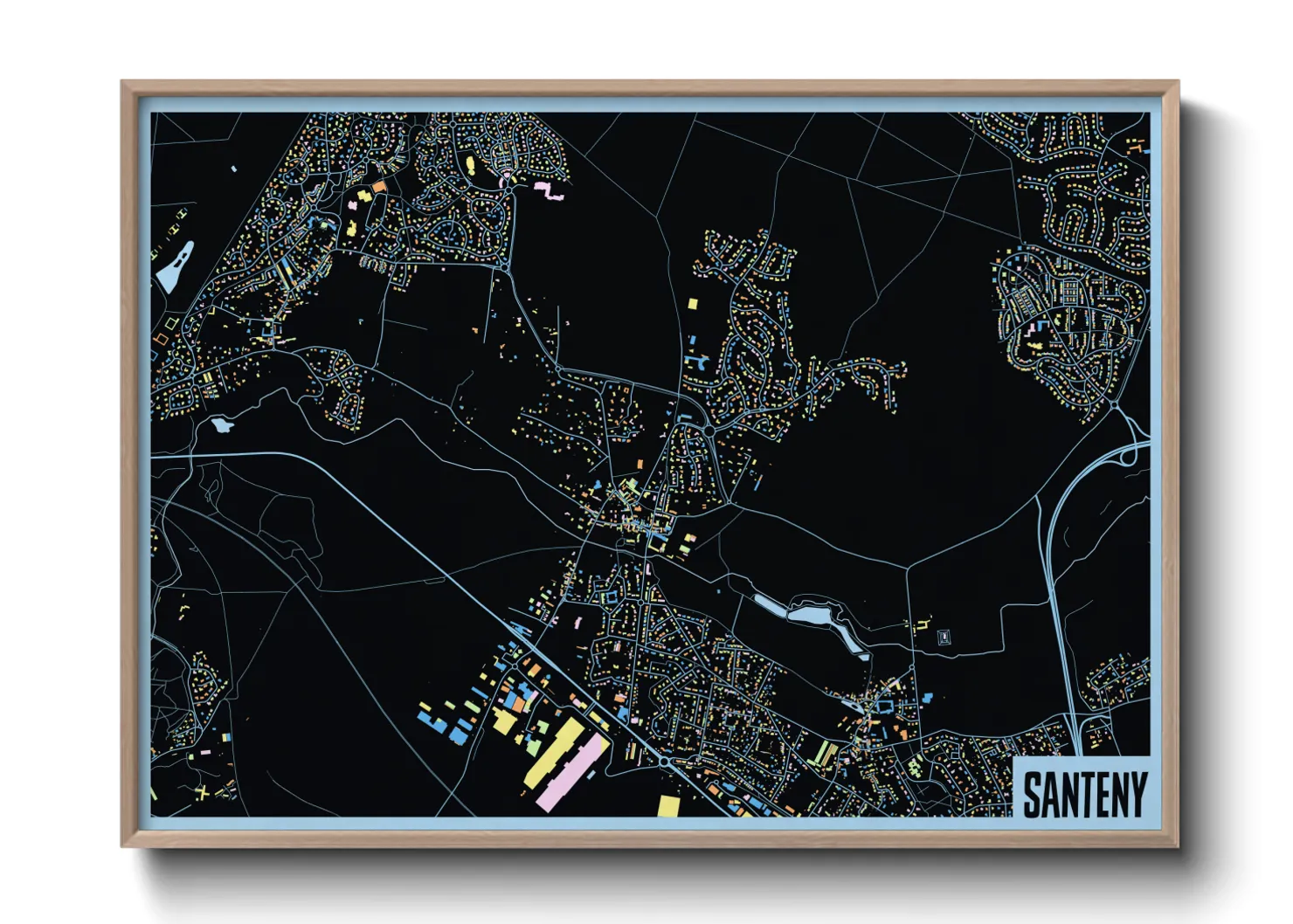 Une affiche de carte sur Santeny