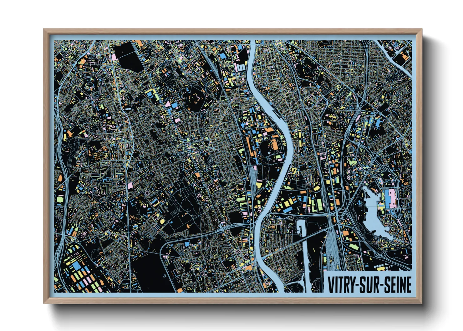 Une affiche de carte sur Vitry-sur-Seine