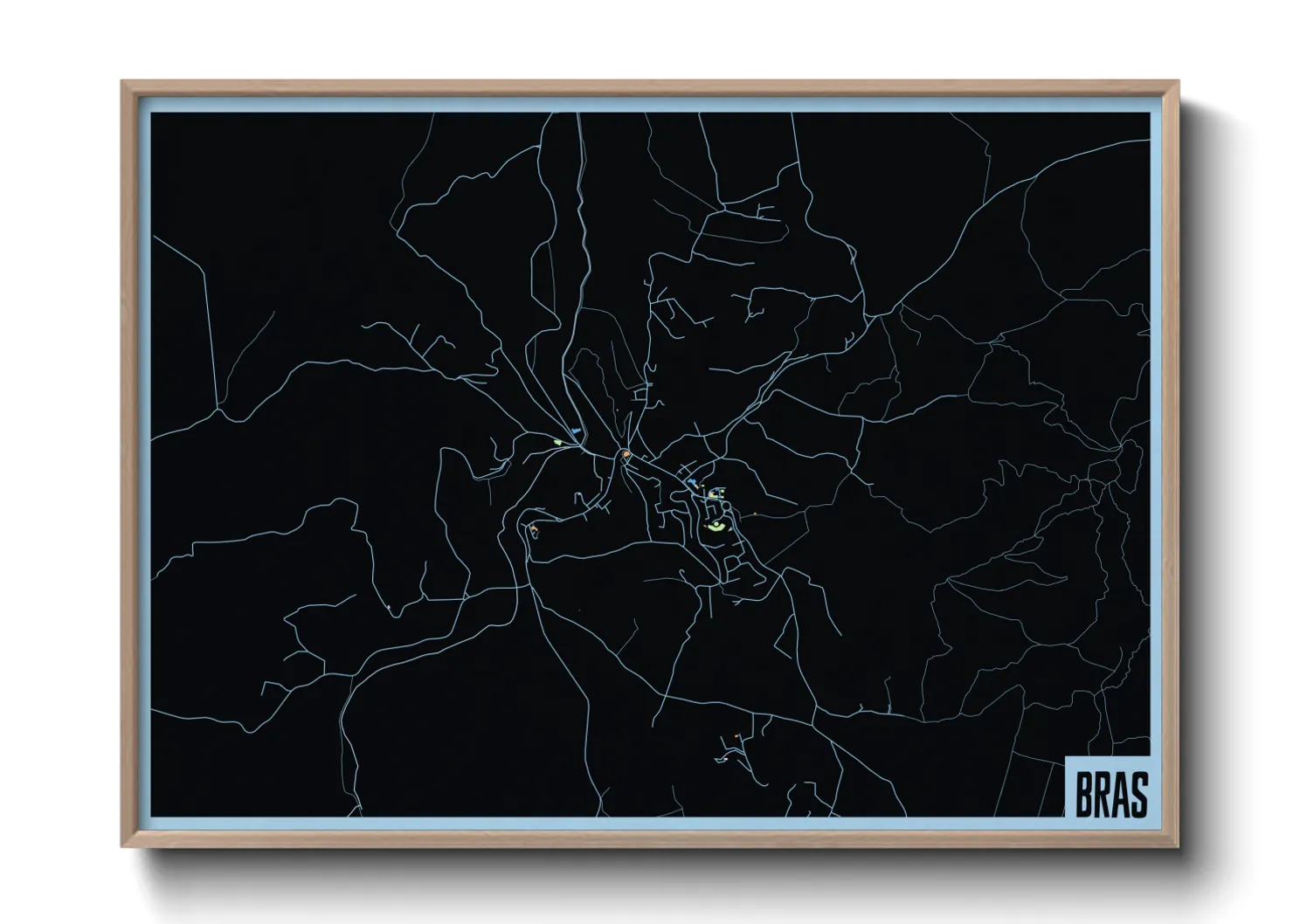 Une affiche de carte sur Bras