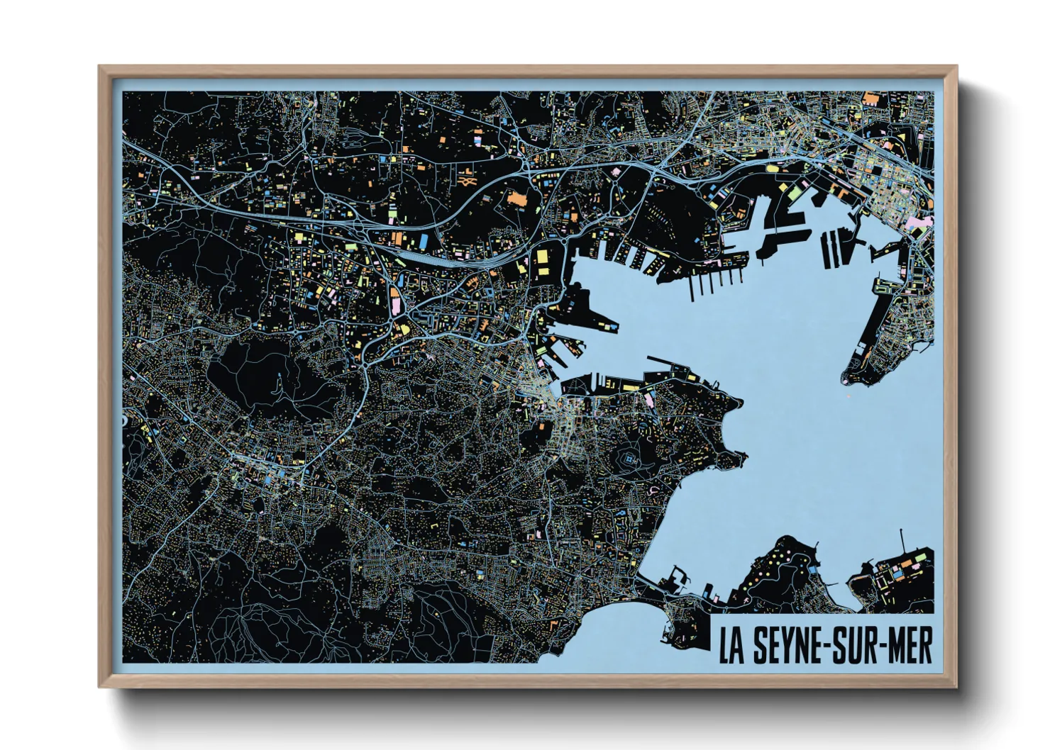 Une affiche de carte sur La Seyne-sur-Mer