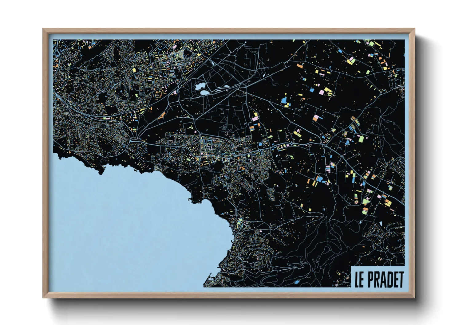 Une affiche de carte sur Le Pradet