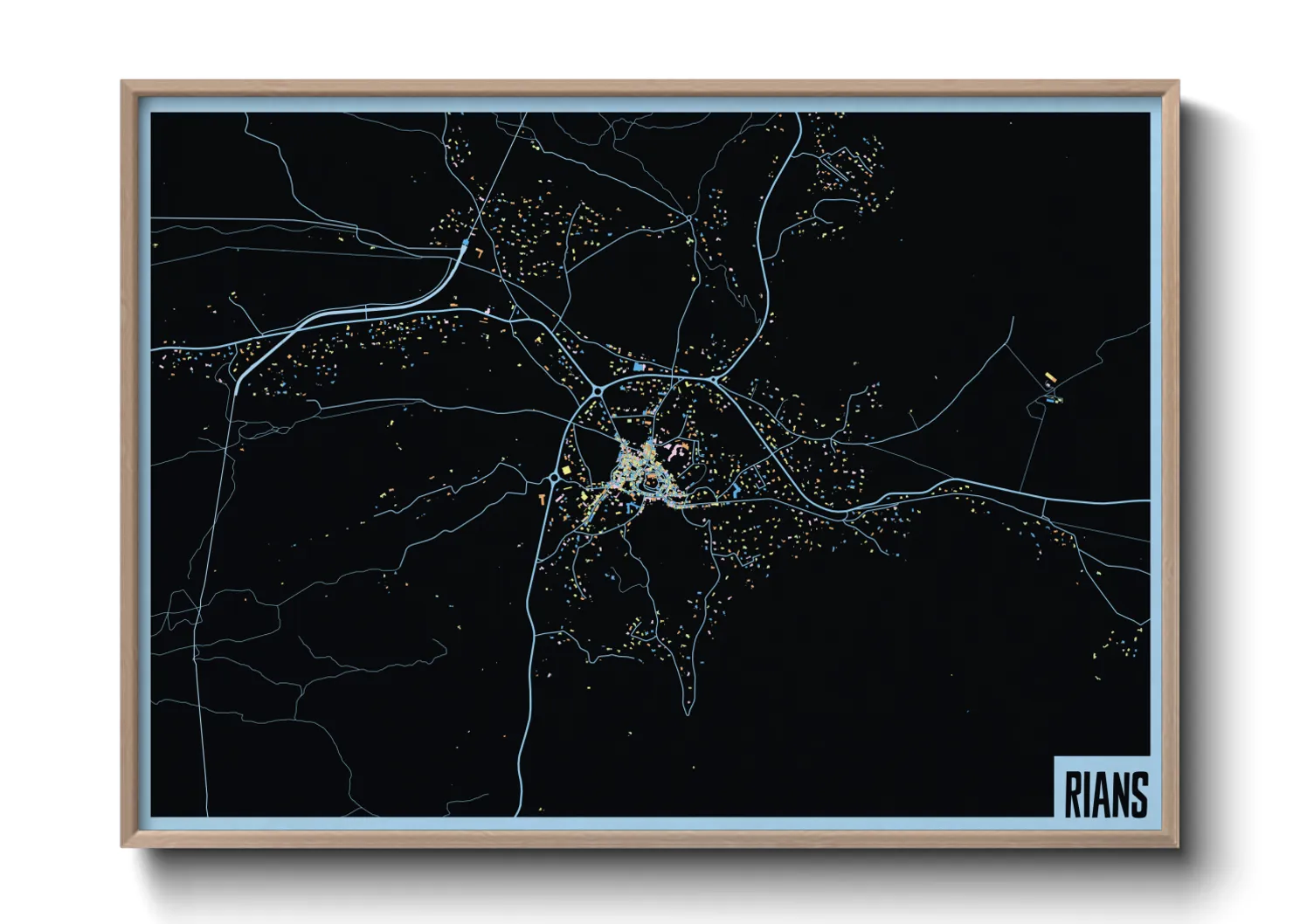 Une affiche de carte sur Rians