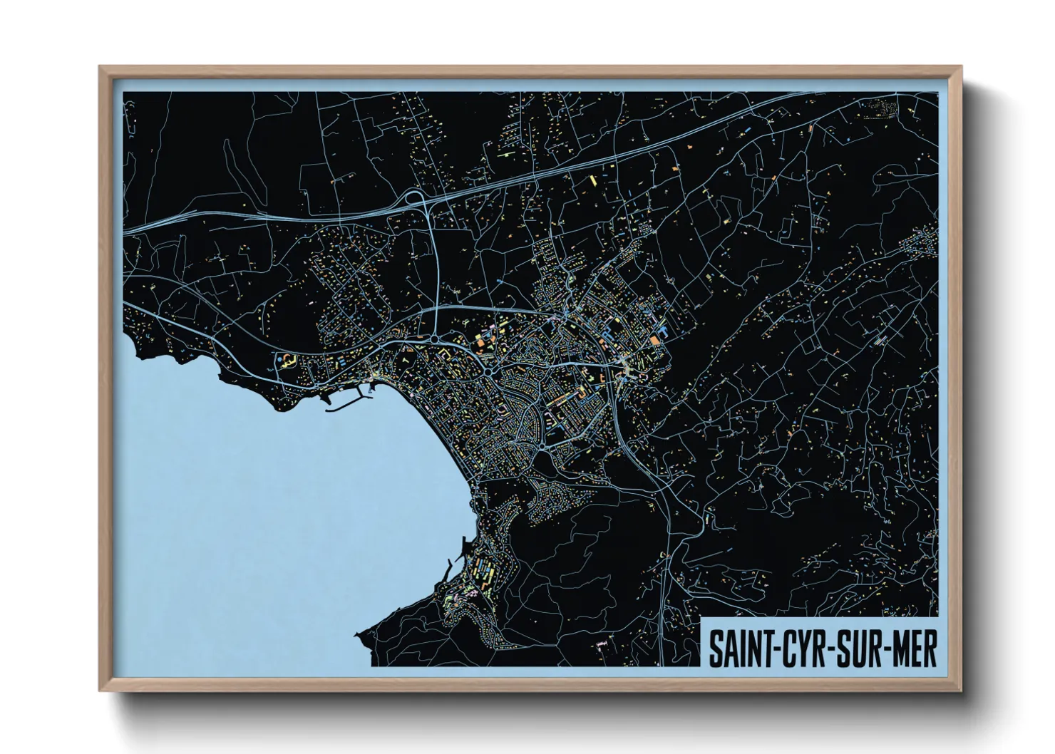 Une affiche de carte sur Saint-Cyr-sur-Mer