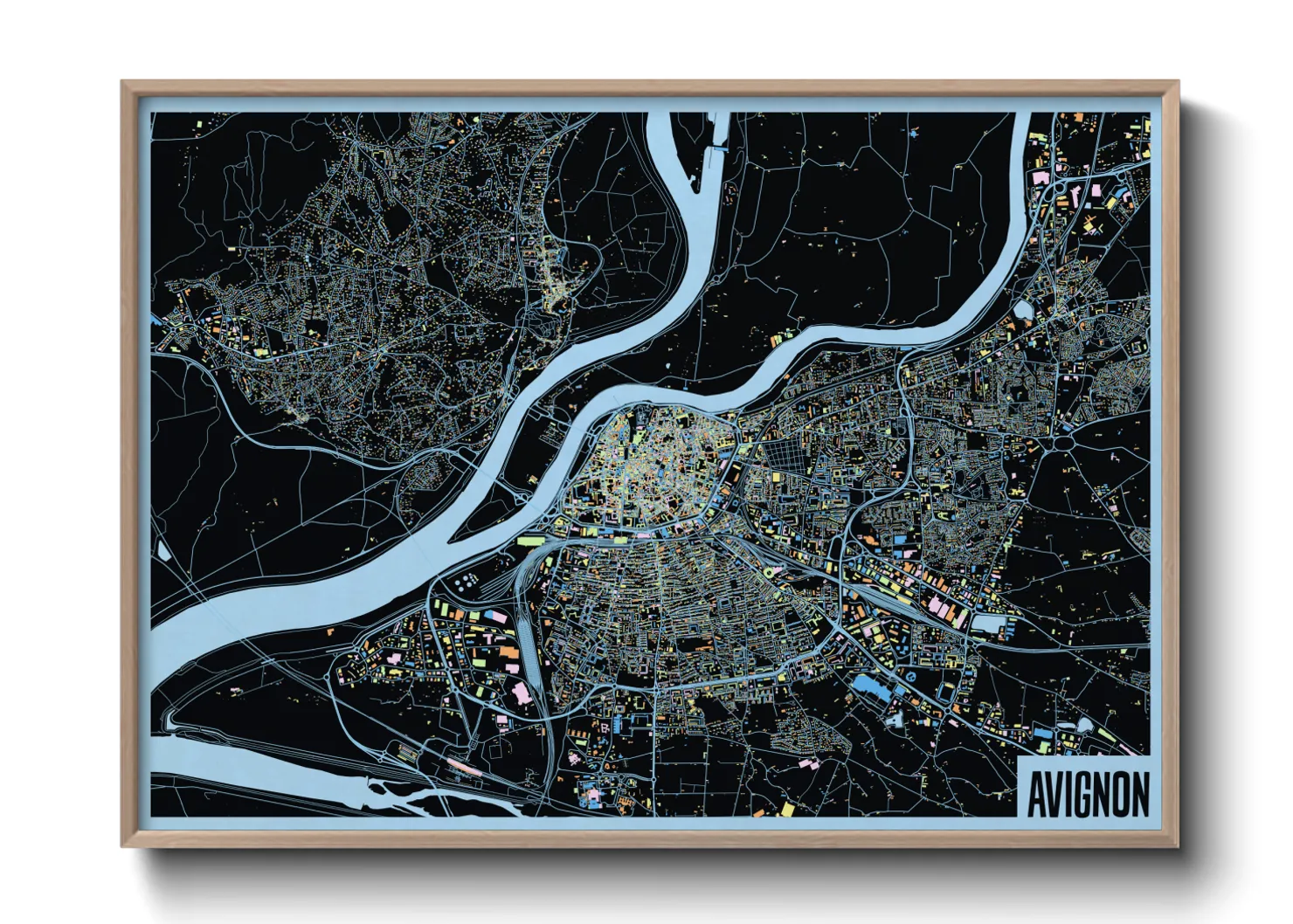 Une affiche de carte sur Avignon