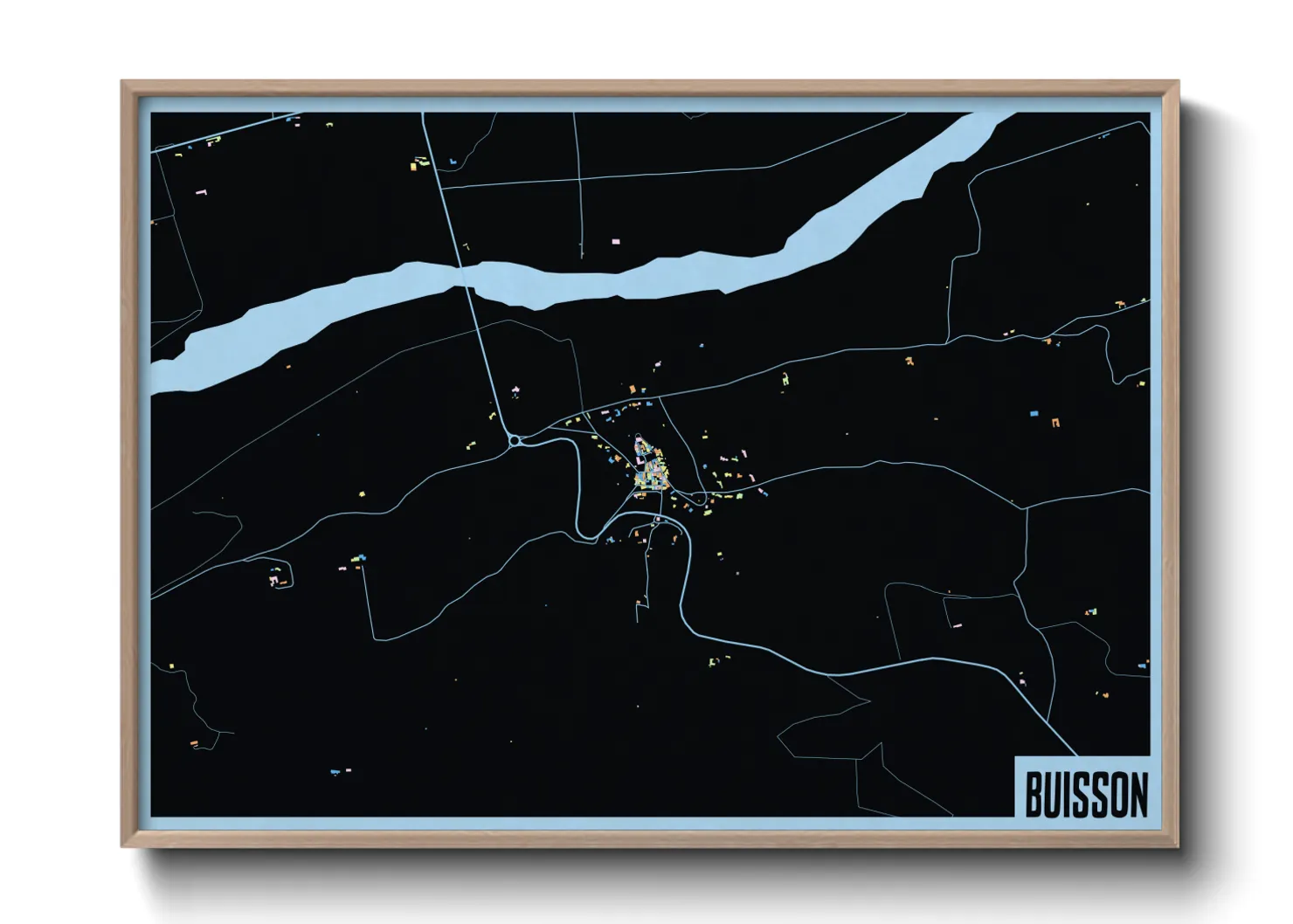 Une affiche de carte sur Buisson