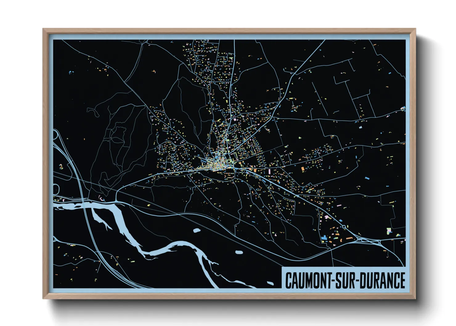 Une affiche de carte sur Caumont-sur-Durance