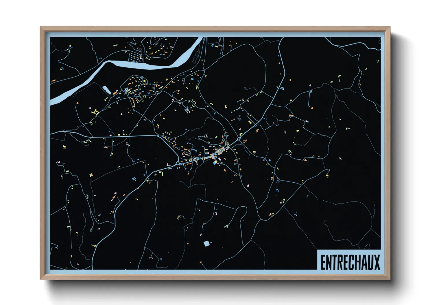 Une affiche de carte sur Entrechaux