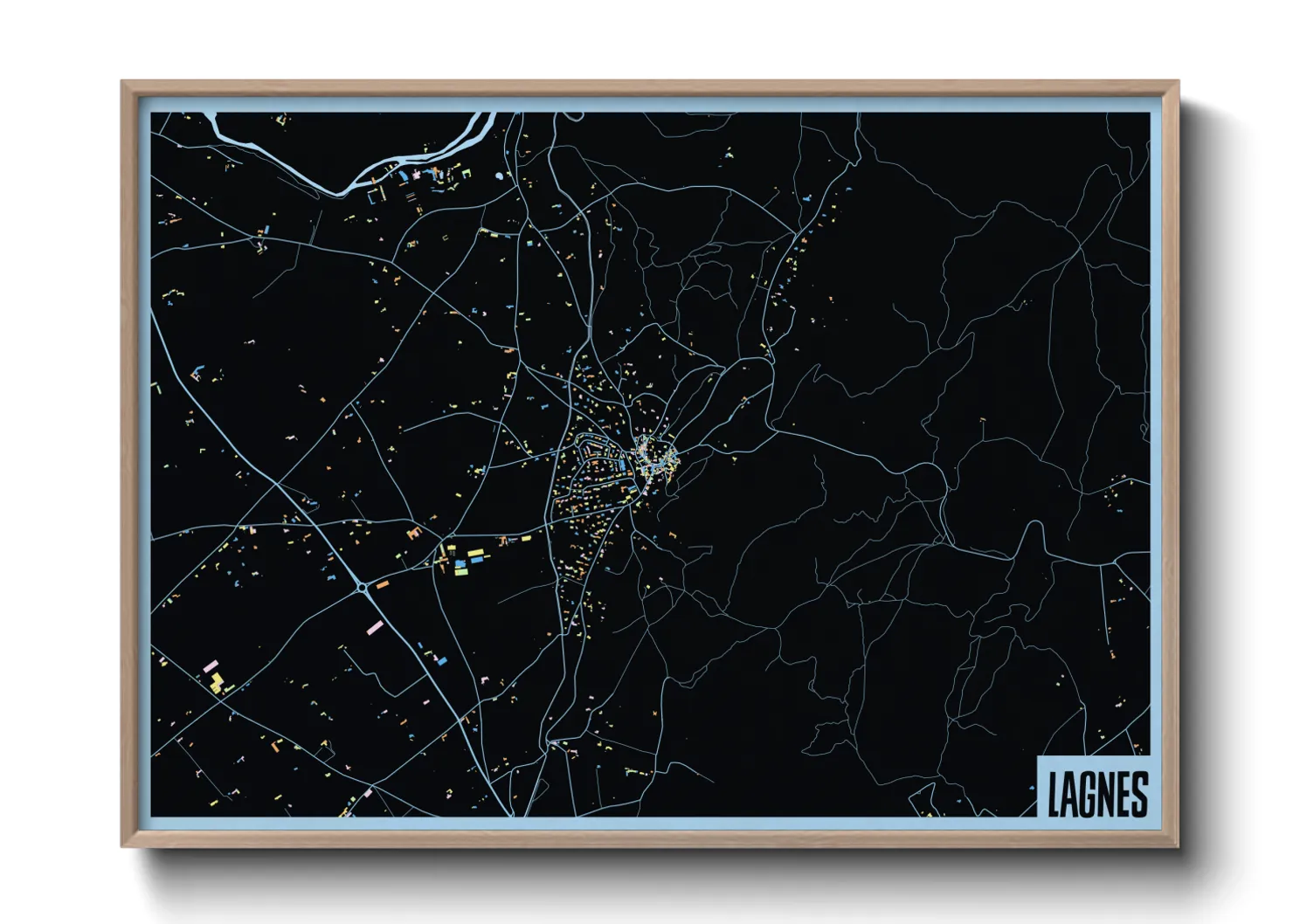 Une affiche de carte sur Lagnes