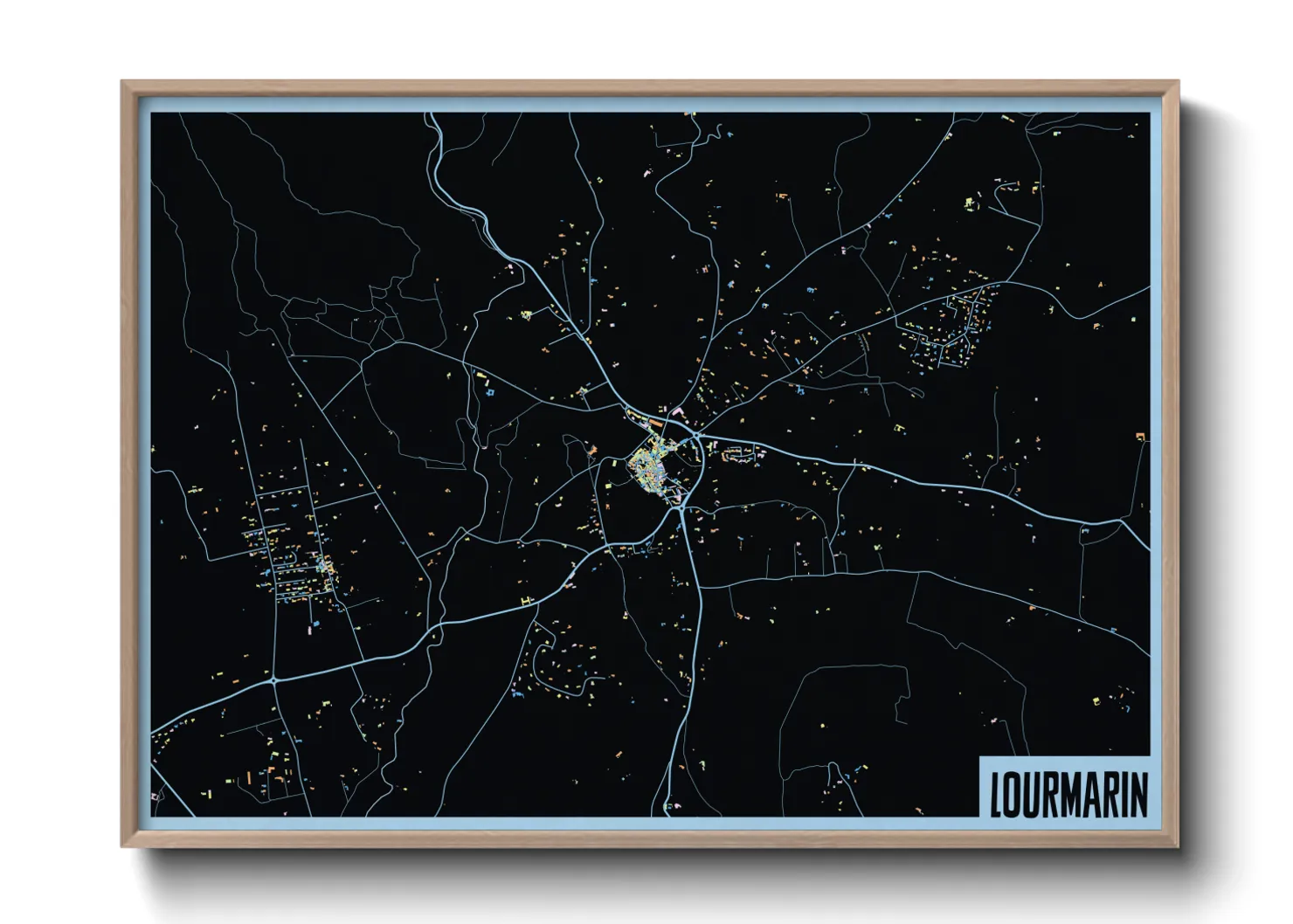 Une affiche de carte sur Lourmarin