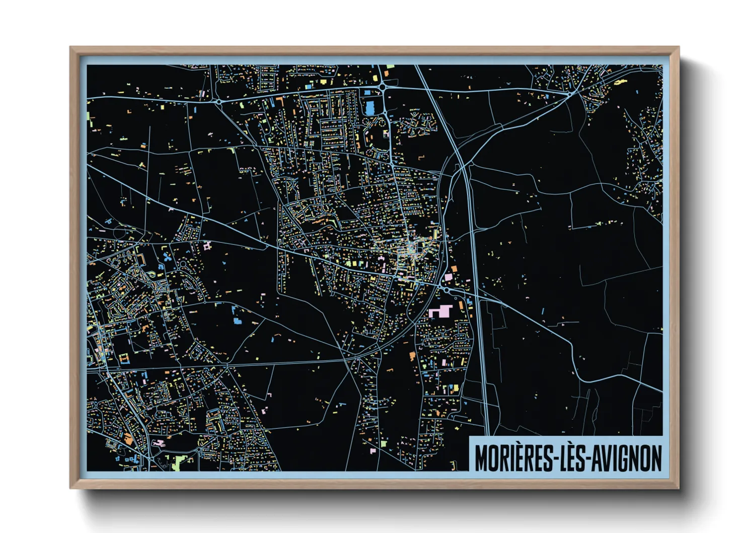 Une affiche de carte sur Morières-lès-Avignon